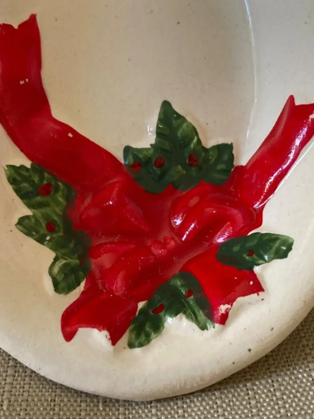 Christmas tree spoon  rest ceramic 8 inches kitchen tool vintage retro